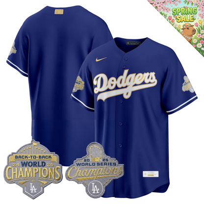 LAD "Gold Collection" Premier Limited Jersey - Back To Back World Series Champions Patch - All Stitched