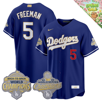 LAD "Gold Collection" Premier Limited Jersey - Back To Back World Series Champions Patch - All Stitched