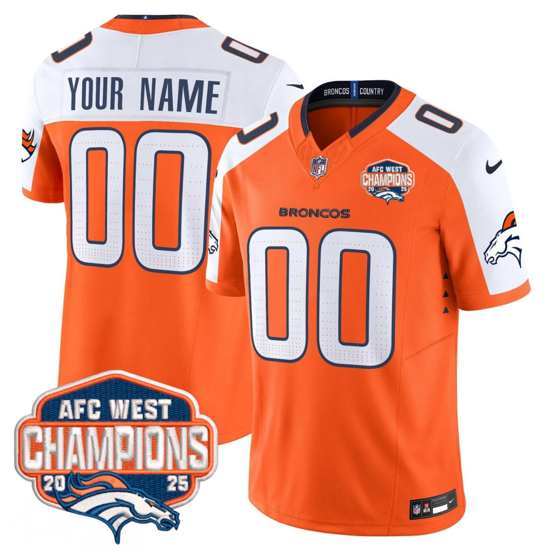 Custom DEN AFC West Champions Patch Vapor Limited Jersey V2 - All Stitched