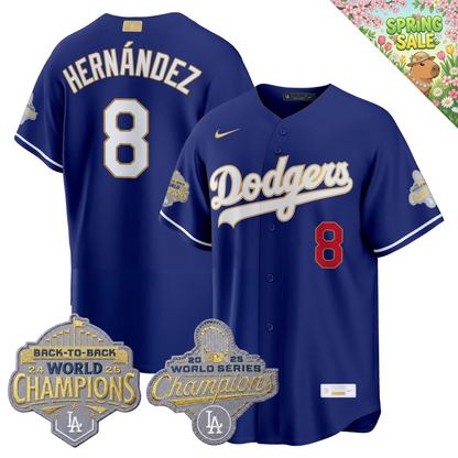 LAD "Gold Collection" Premier Limited Jersey - Back To Back World Series Champions Patch - All Stitched