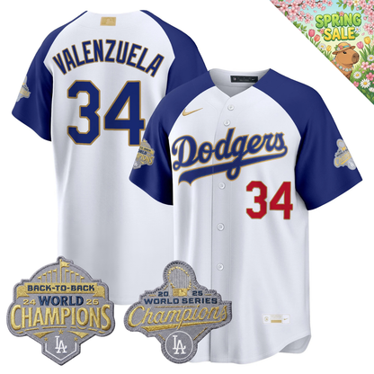 LAD "Gold Collection" Premier Limited Jersey - Back To Back World Series Champions Patch - All Stitched