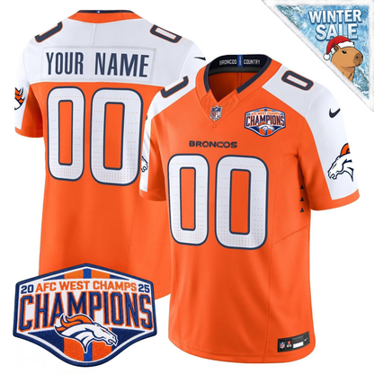 Custom DEN AFC West Champions Patch Vapor Limited Jersey - All Stitched
