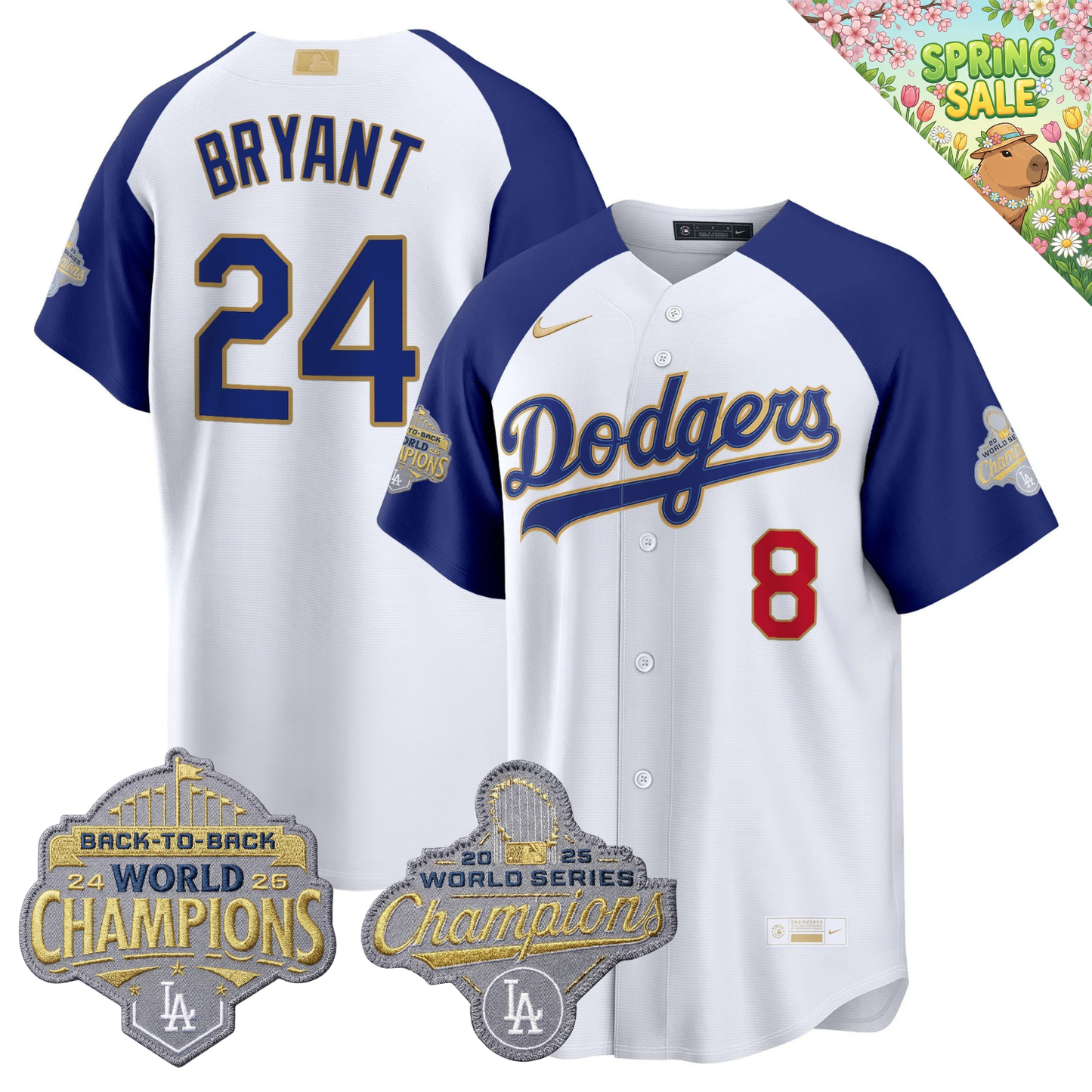 LAD "Gold Collection" Premier Limited Jersey - Back To Back World Series Champions Patch - All Stitched
