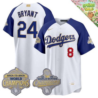 LAD "Gold Collection" Premier Limited Jersey - Back To Back World Series Champions Patch - All Stitched
