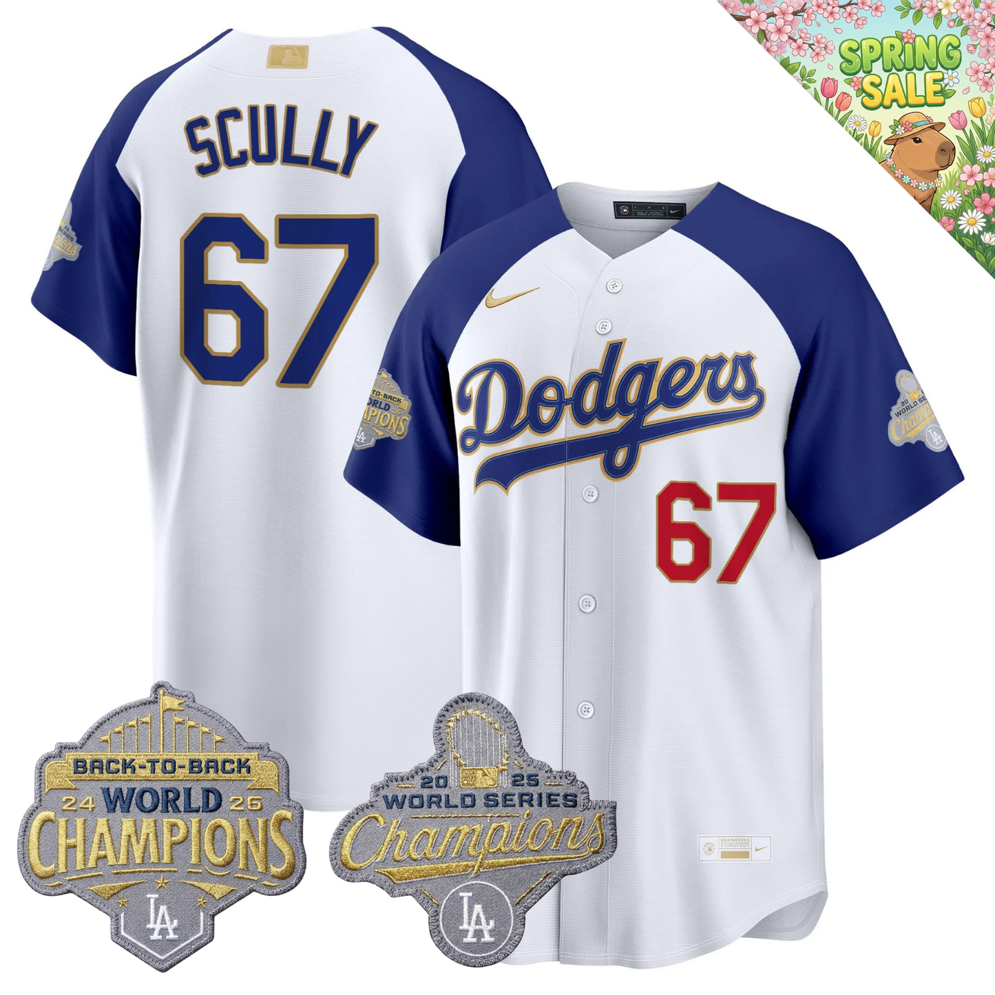 LAD "Gold Collection" Premier Limited Jersey - Back To Back World Series Champions Patch - All Stitched