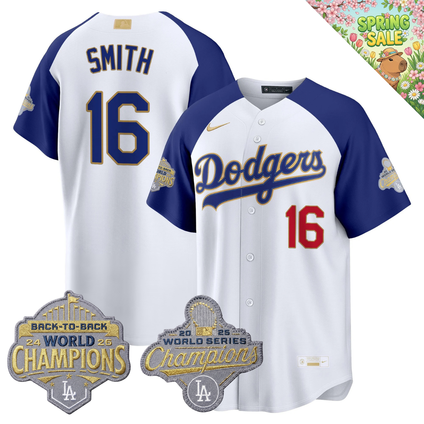 LAD "Gold Collection" Premier Limited Jersey - Back To Back World Series Champions Patch - All Stitched