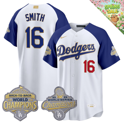 LAD "Gold Collection" Premier Limited Jersey - Back To Back World Series Champions Patch - All Stitched