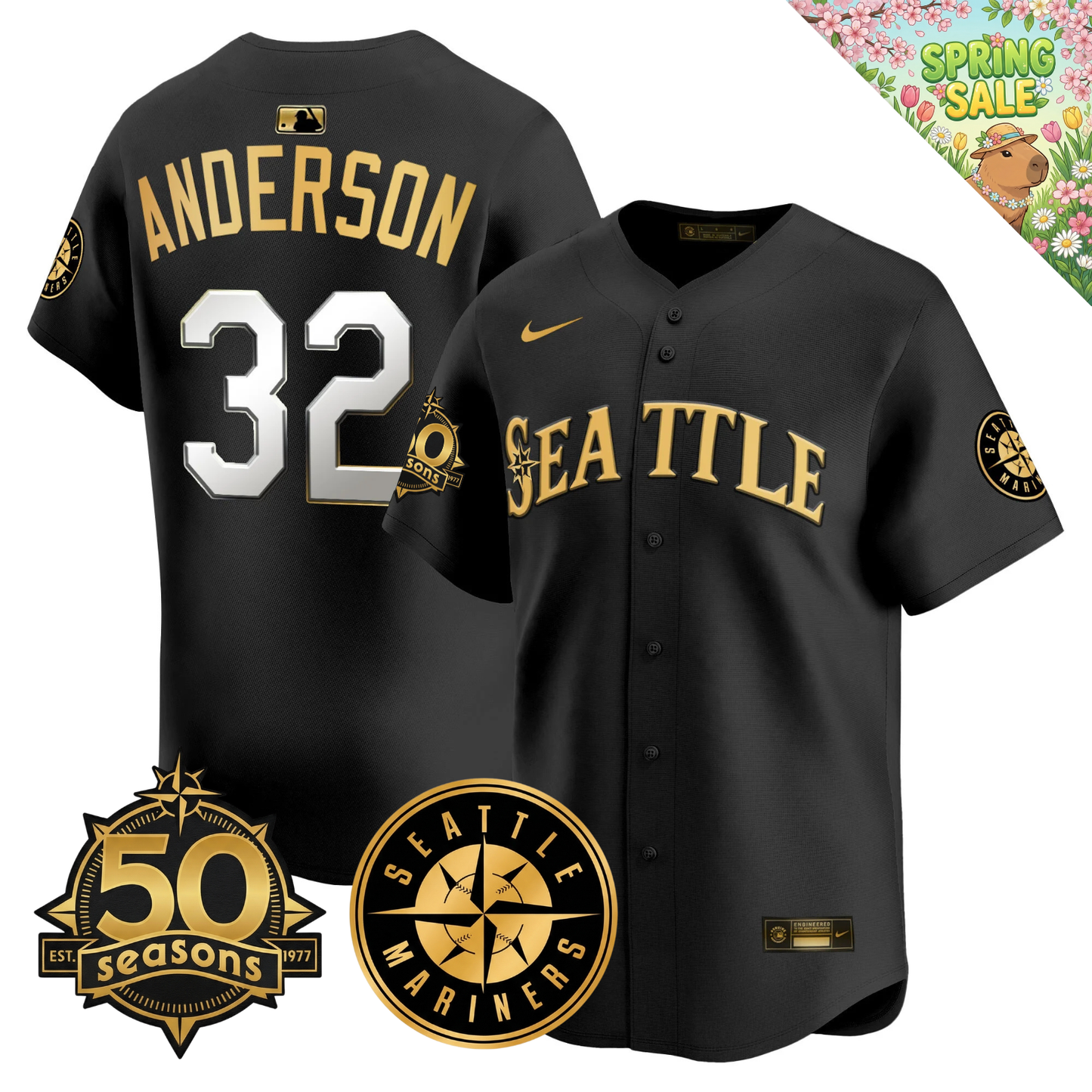 SEA 2026 Vapor Limited Gold Jersey - 50th Anniversary Patch - All Stitched