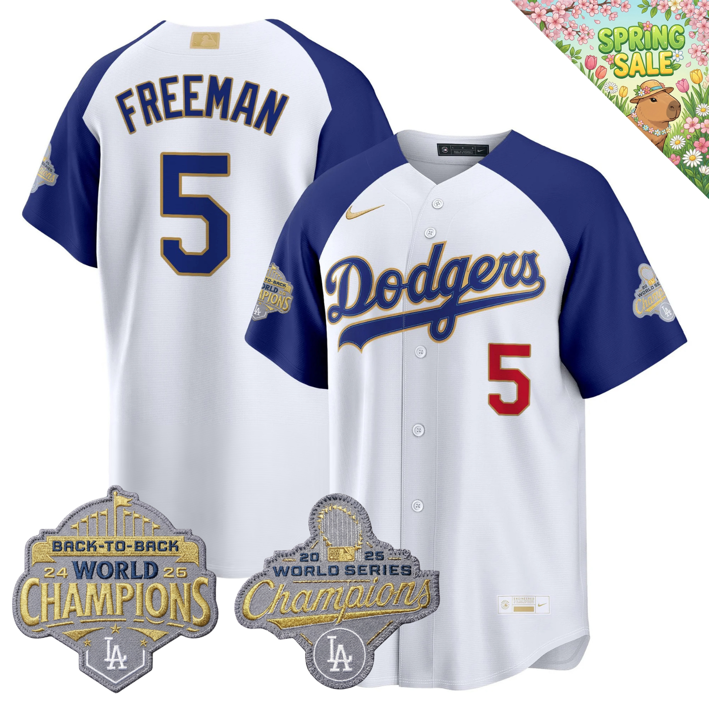 LAD "Gold Collection" Premier Limited Jersey - Back To Back World Series Champions Patch - All Stitched