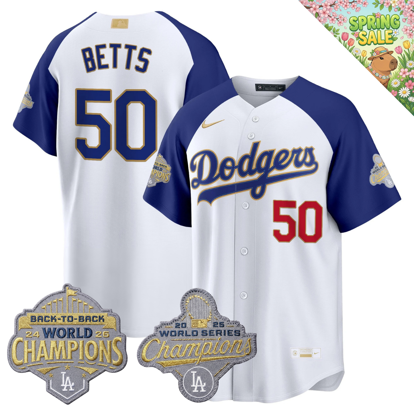 LAD "Gold Collection" Premier Limited Jersey - Back To Back World Series Champions Patch - All Stitched
