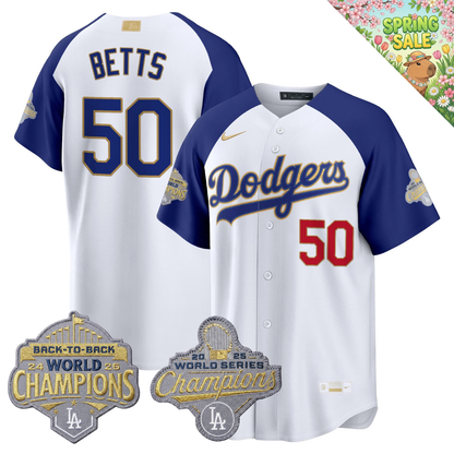LAD "Gold Collection" Premier Limited Jersey - Back To Back World Series Champions Patch - All Stitched