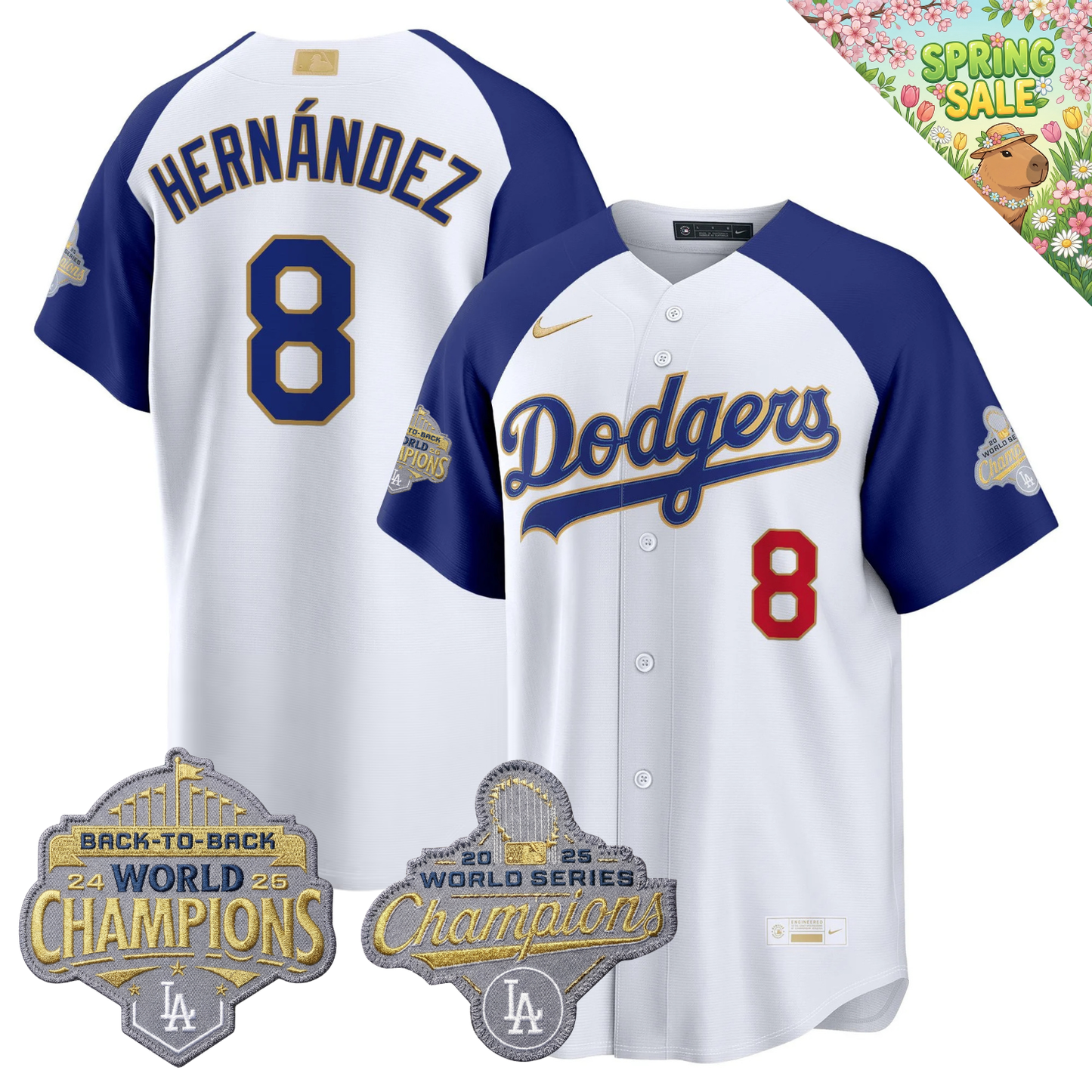 LAD "Gold Collection" Premier Limited Jersey - Back To Back World Series Champions Patch - All Stitched
