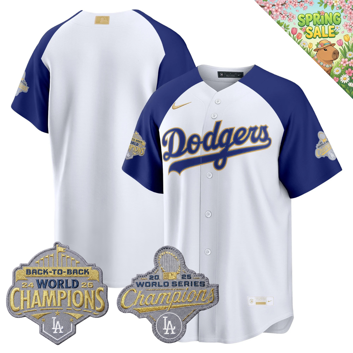 LAD "Gold Collection" Premier Limited Jersey - Back To Back World Series Champions Patch - All Stitched