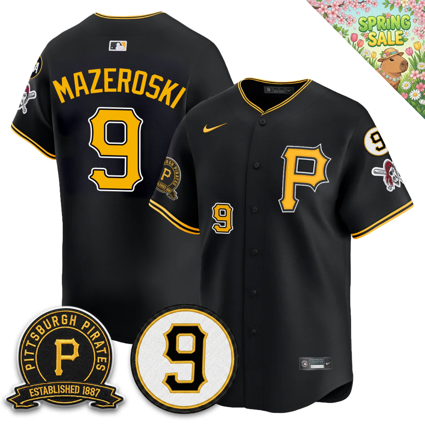 PIT 2026 Limited City Connect Jersey - Bill Mazeroski & EST 1887 Patch - All Stitched