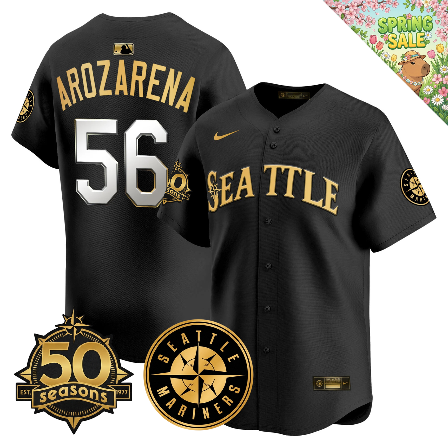 SEA 2026 Vapor Limited Gold Jersey - 50th Anniversary Patch - All Stitched