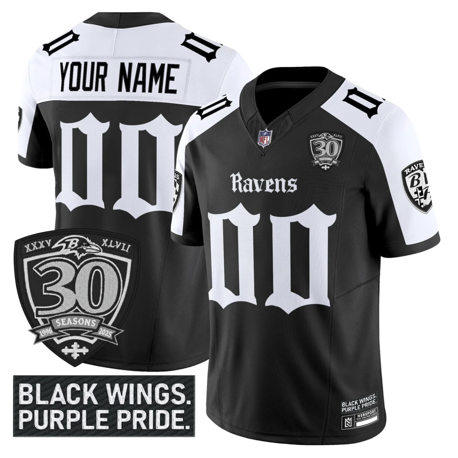 Custom BAL ’Gothic Nevermore Edition’ 30th Season Patch Vapor Limited Jersey - All Stitched (Copy) Alternate