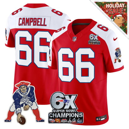 NE 6-Time Champions Patch Vapor Limited Jersey - All Stitched
