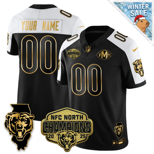 Custom CHI NFC North Champions Patch Vapor Limited Gold Jersey - All Stitched