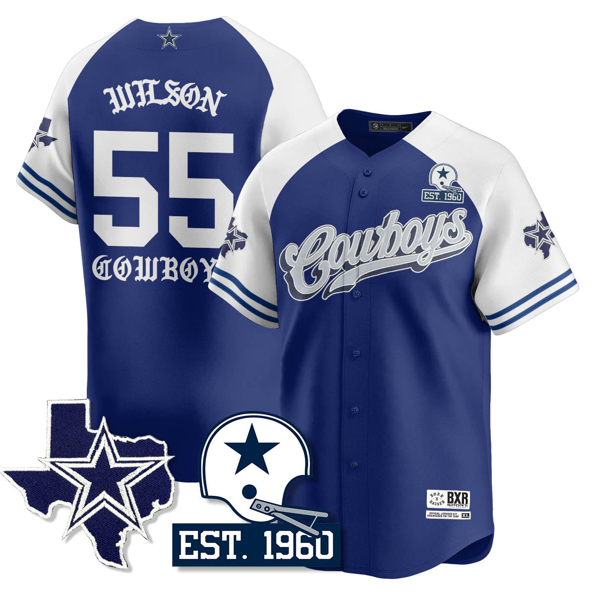 DAL Born x Raised Baseball Jersey - All Stitched