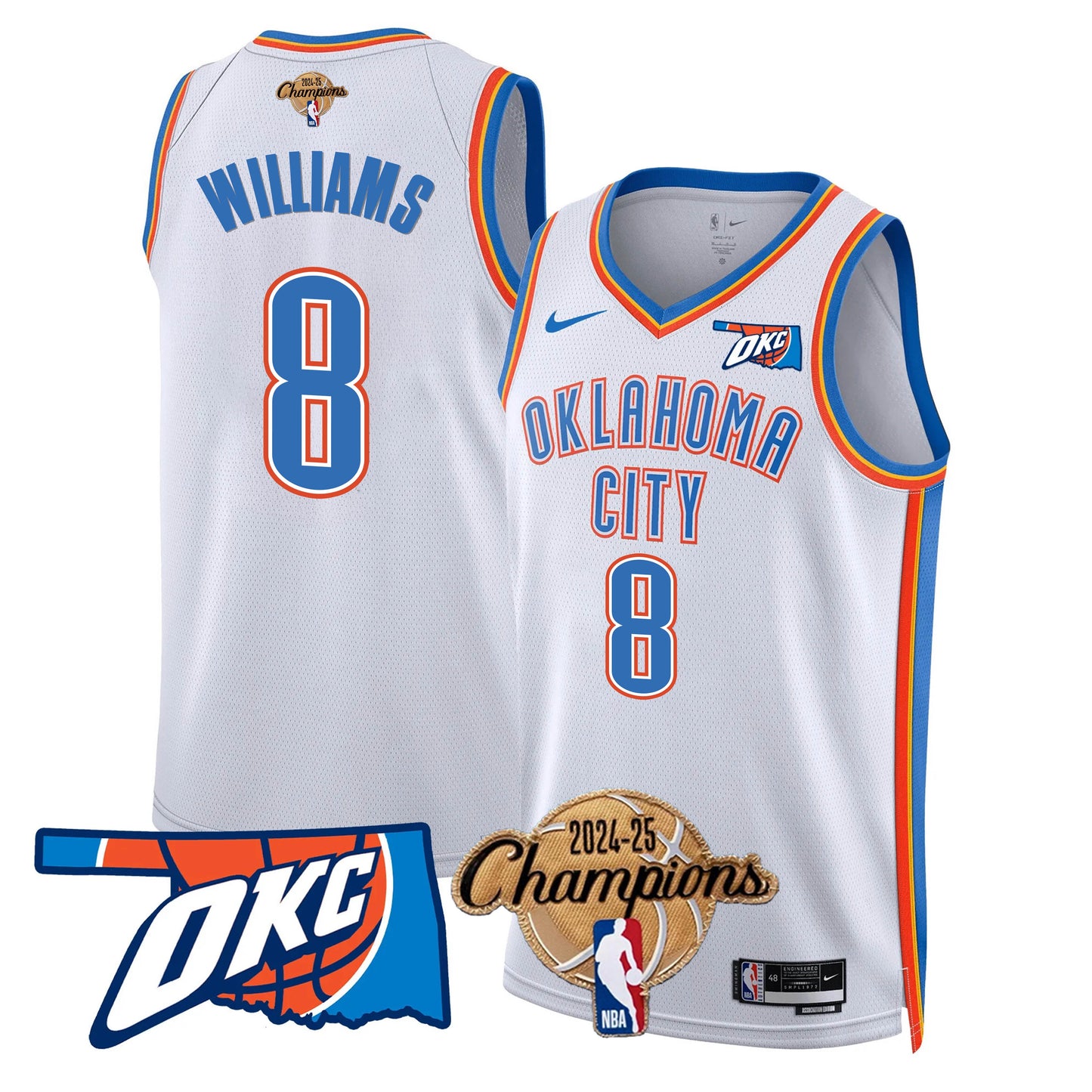 The Thunder 2024-25 Champions Jersey - All Stitched