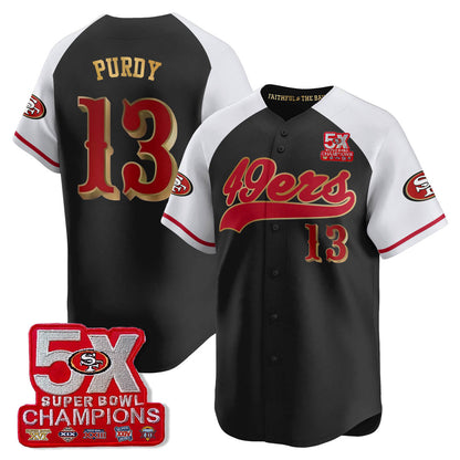 SF 5-Time Champions Patch Vapor Baseball Jersey - All Stitched