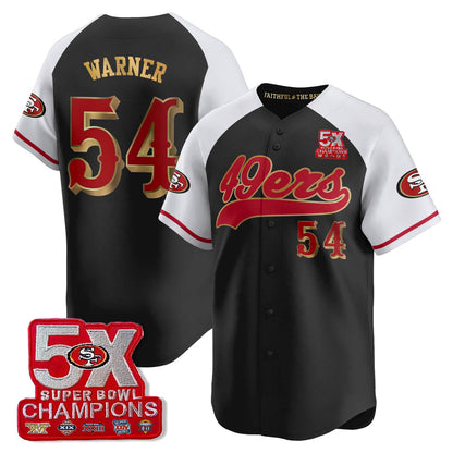 SF 5-Time Champions Patch Vapor Baseball Jersey - All Stitched