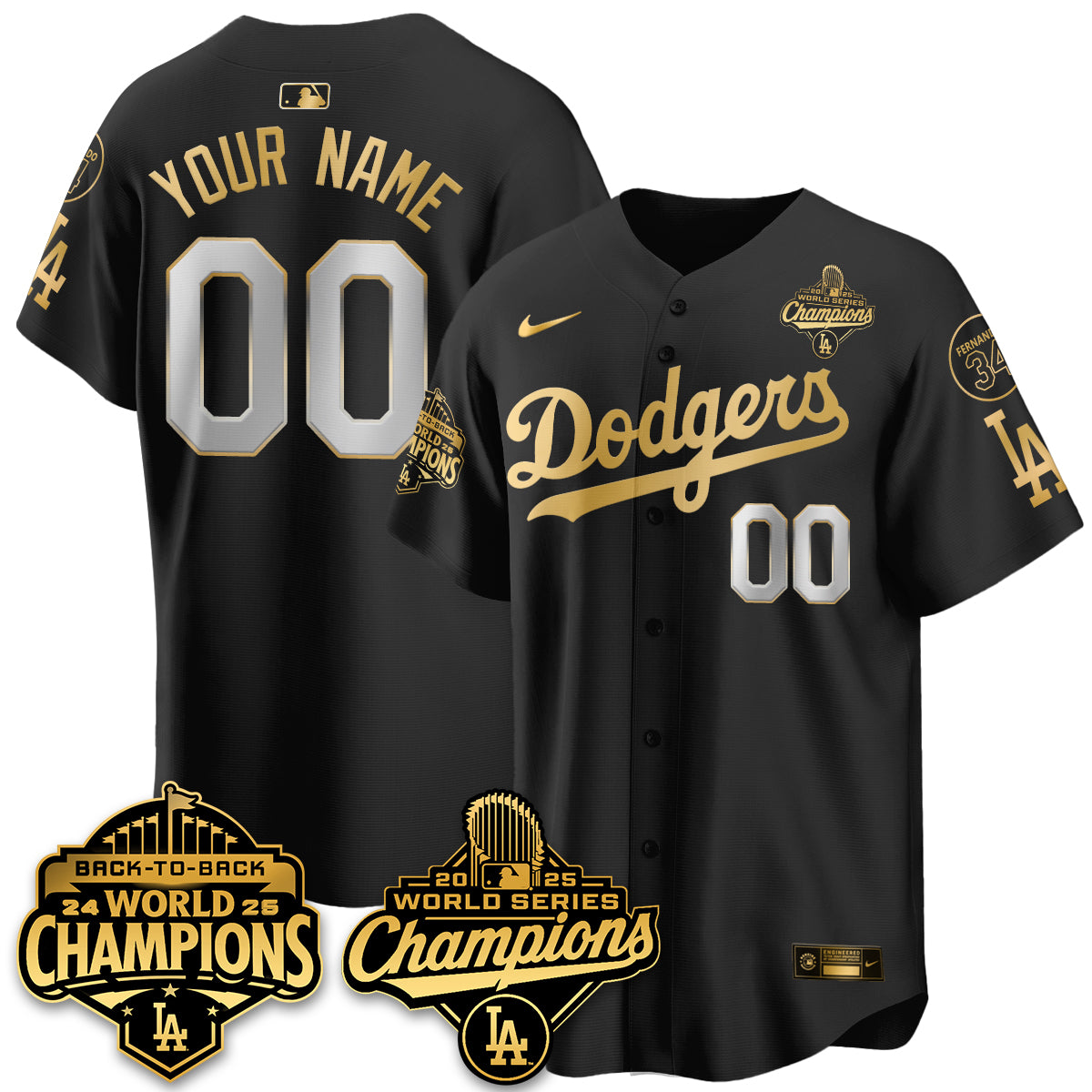 Custom LAD 2025 World Series Champions Jersey - All Stitched