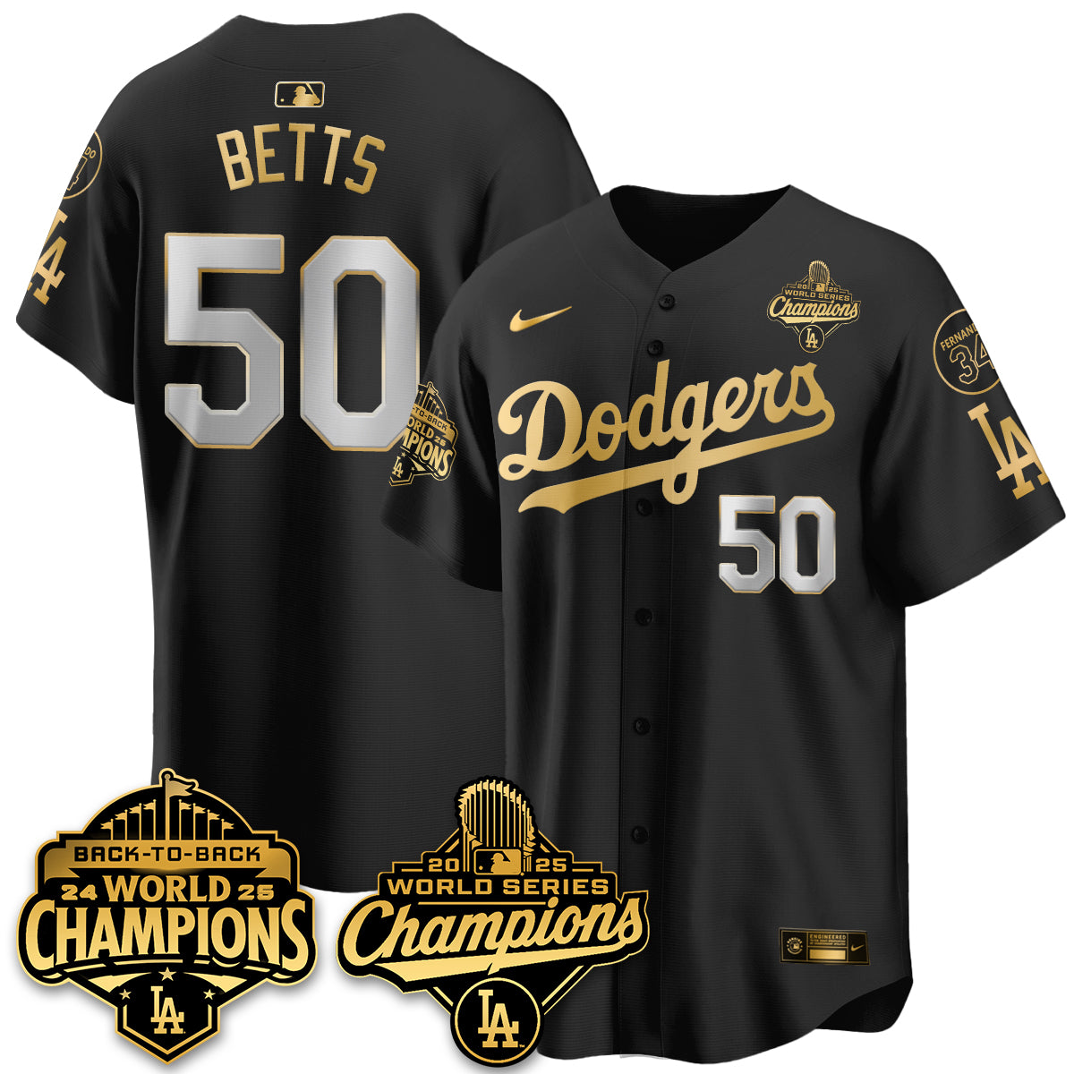 LAD 2025 World Series Champions Jersey - All Stitched