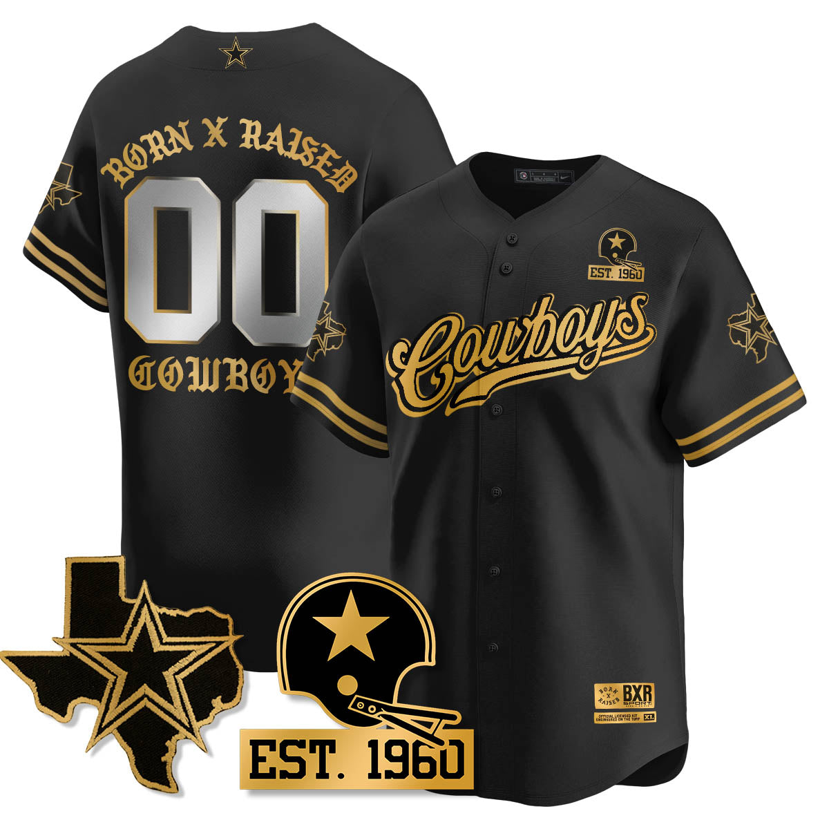 DAL Born x Raised Baseball Jersey - All Stitched