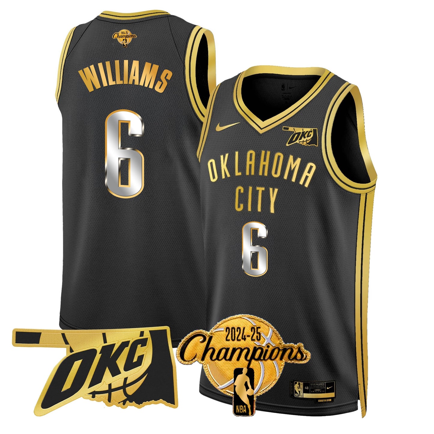 The Thunder 2024-25 Champions Jersey - All Stitched