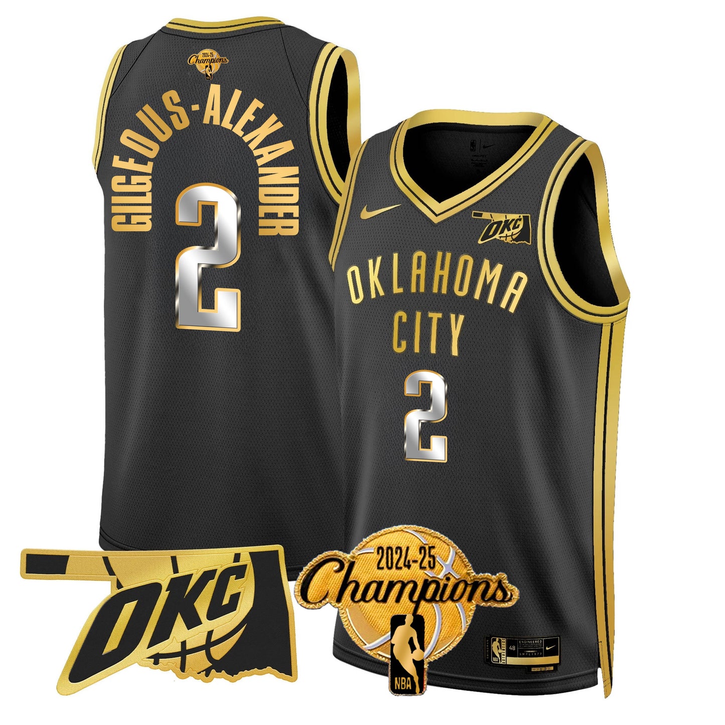 The Thunder 2024-25 Champions Jersey - All Stitched