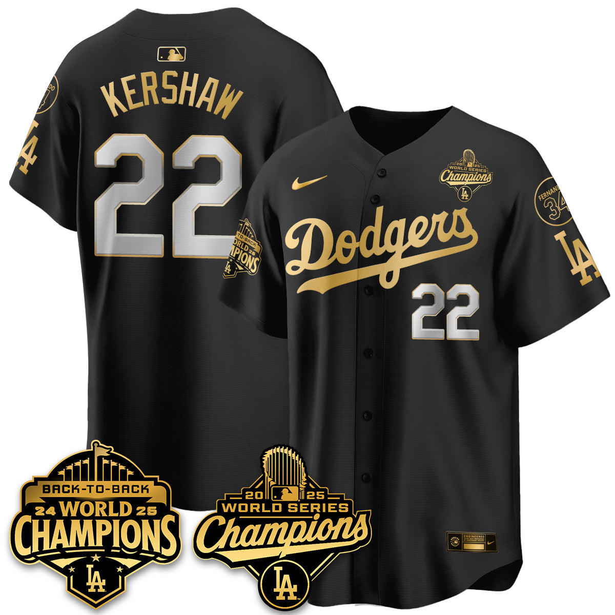 LAD 2025 World Series Champions Jersey - All Stitched