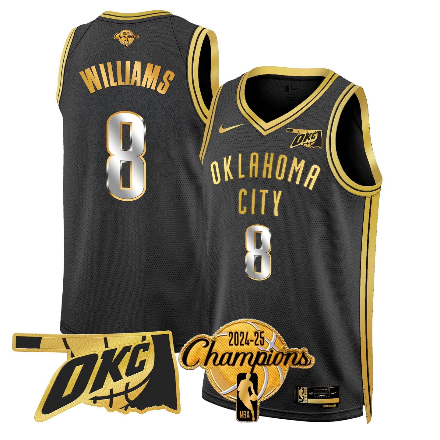 The Thunder 2024-25 Champions Jersey - All Stitched