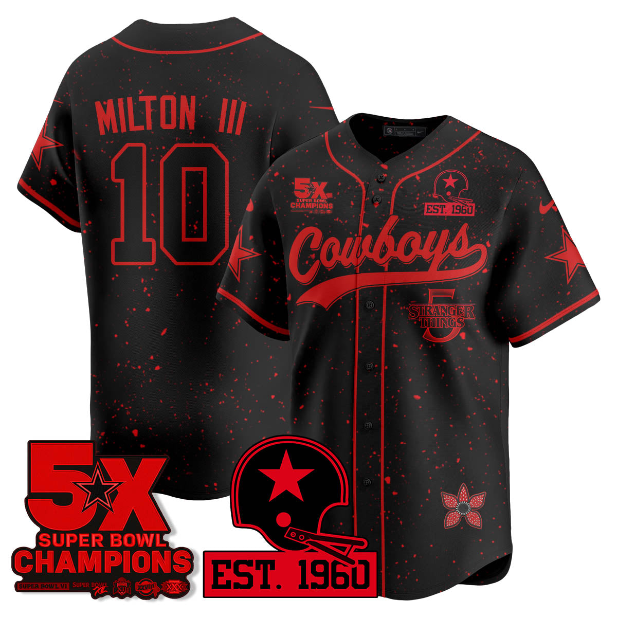 DAL Stranger Things Vapor Limited Baseball Jersey - All Stitched