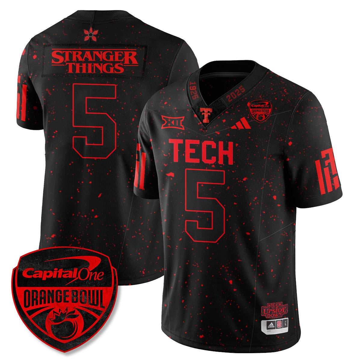 Texas Tech Red Raiders Stranger Things Vapor Limited Football Jersey - Orange Bowl - All Stitched