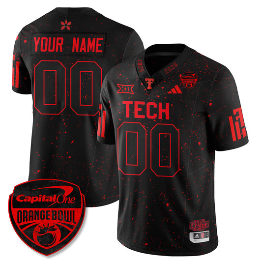 Custom Texas Tech Red Raiders Stranger Things Vapor Limited Football Jersey - Orange Bowl - All Stitched