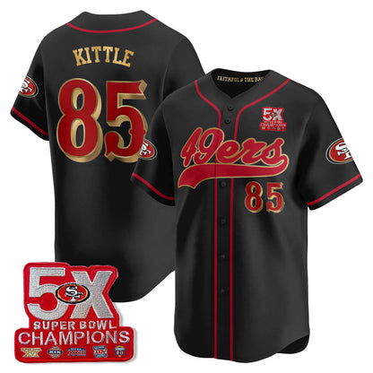 SF 5-Time Champions Patch Vapor Baseball Jersey - All Stitched