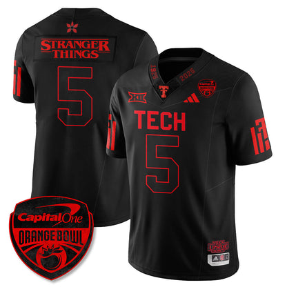 Texas Tech Red Raiders Stranger Things Vapor Limited Football Jersey - Orange Bowl - All Stitched