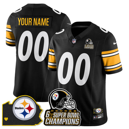 Custom PIT 6-Time Champions Patch Vapor Limited Jersey - All Stitched