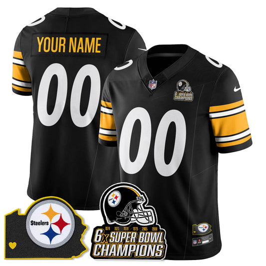 Custom PIT 6-Time Champions Patch Vapor Limited Jersey - All Stitched