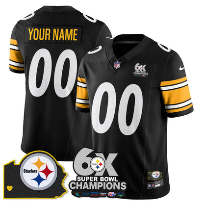 Custom PIT 6-Time Champions Patch Vapor Limited Jersey - All Stitched