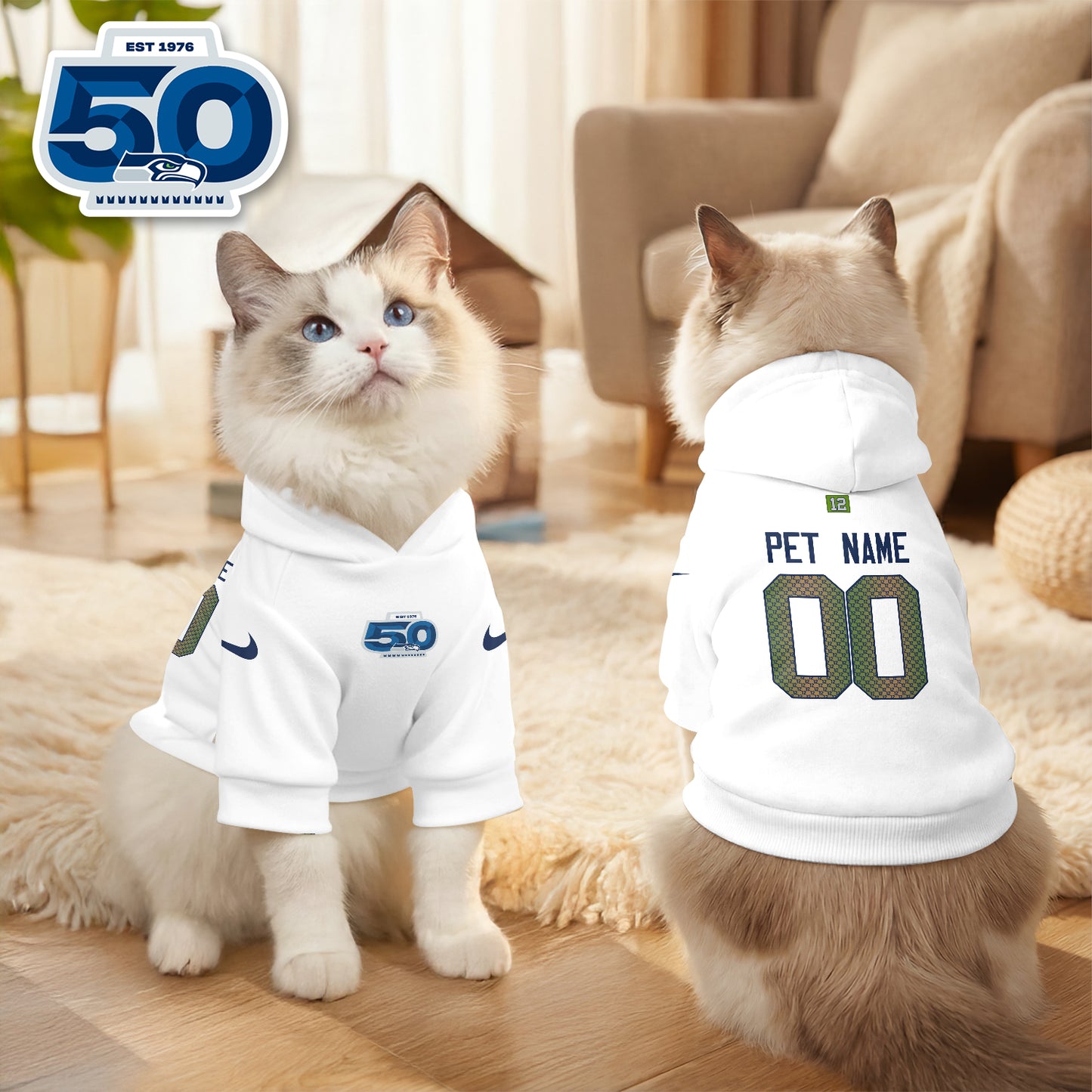 Seattle Seahawks “Rivalries” Pet Hoodie