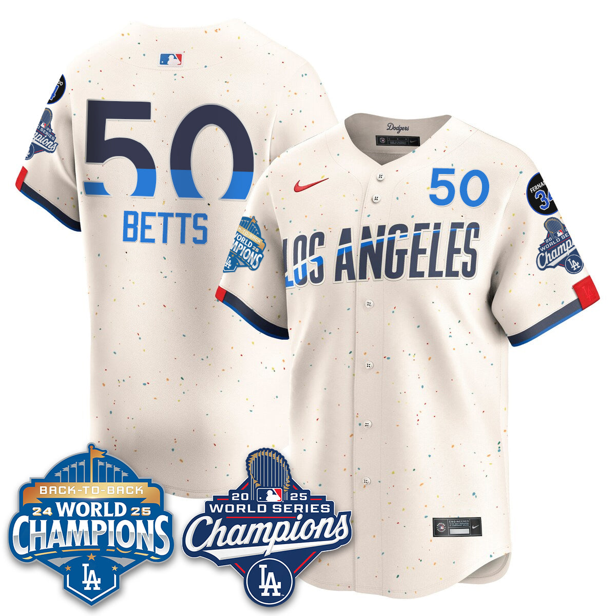 LAD 2025 World Series Champions Jersey - All Stitched