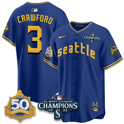 SEA Limited City Connect Jersey - 50th Anniversary & AL West Division Champions - All Stitched