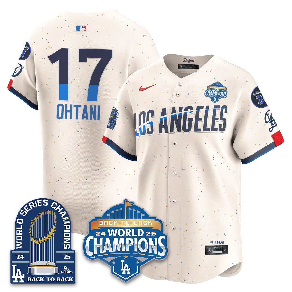 LAD 2025 World Series Champions Jersey - 9x Champs - All Stitched