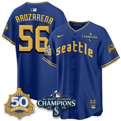 SEA Limited City Connect Jersey - 50th Anniversary & AL West Division Champions - All Stitched