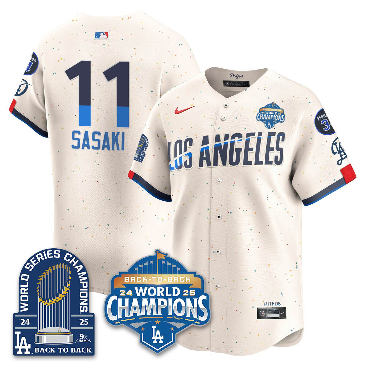 LAD 2025 World Series Champions Jersey - 9x Champs - All Stitched