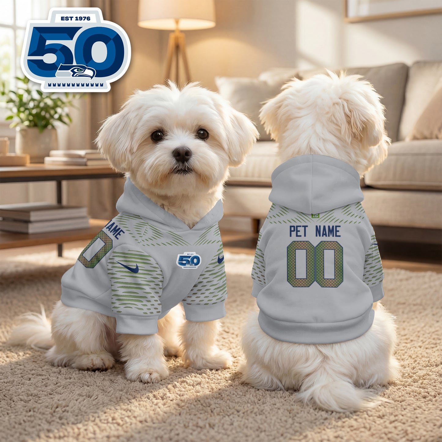 Seattle Seahawks “Rivalries” Pet Hoodie