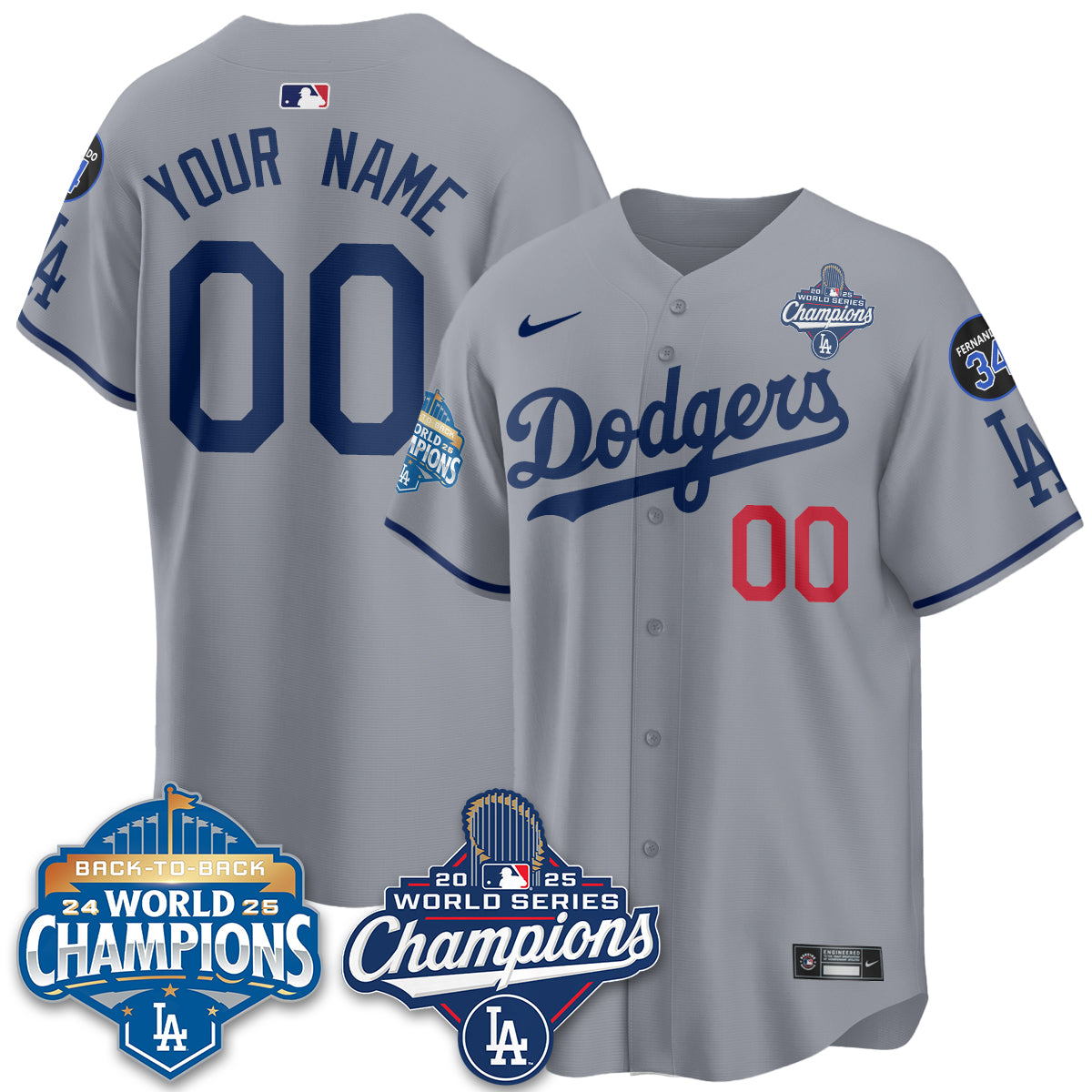 Custom LAD 2025 World Series Champions Jersey - All Stitched