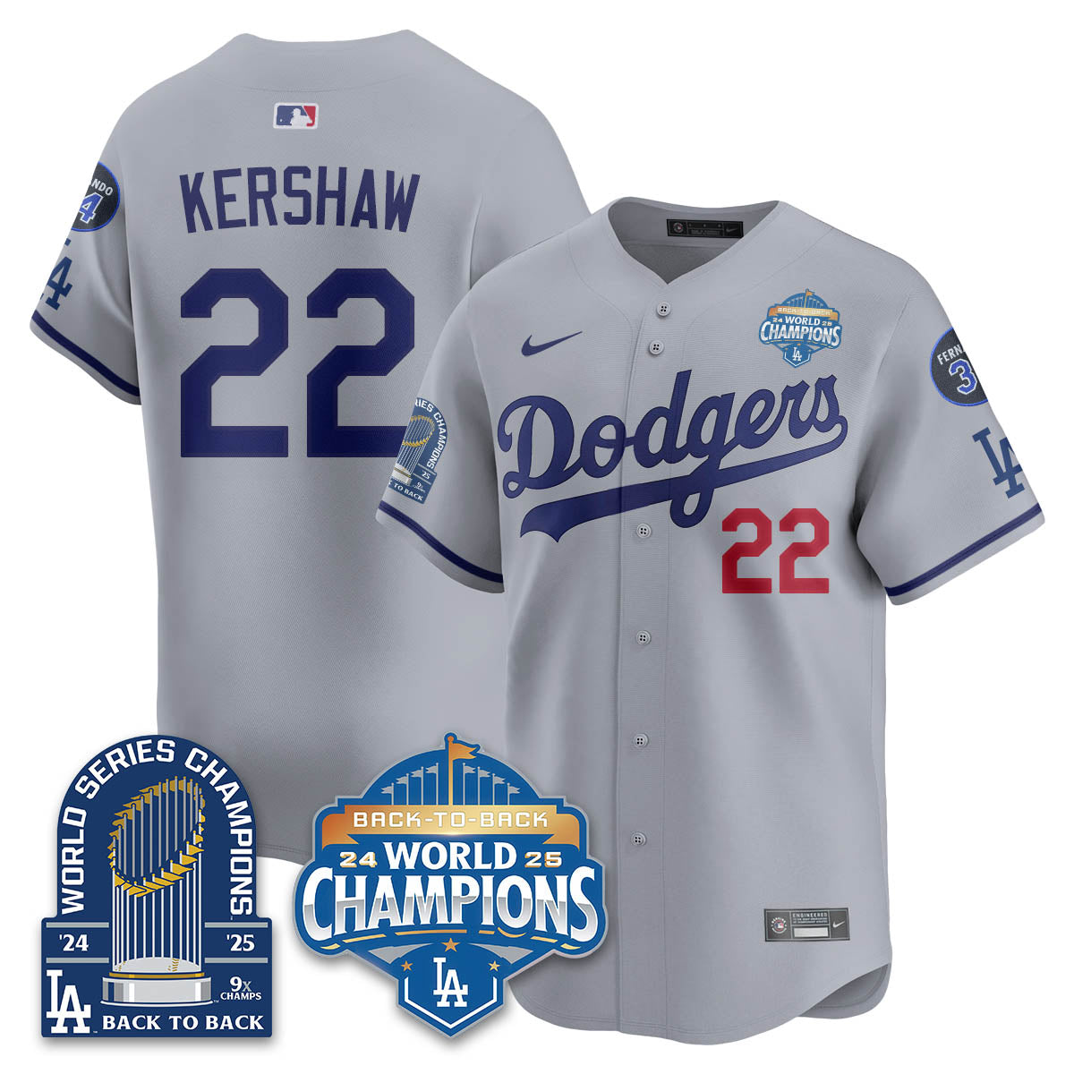 LAD 2025 World Series Champions Jersey - 9x Champs - All Stitched